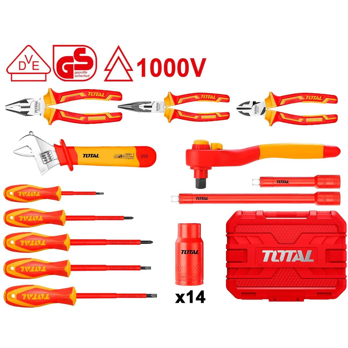 TOTAL THKITH2601 26pc 1000V VDE Insulated Electrician Tool Set Total